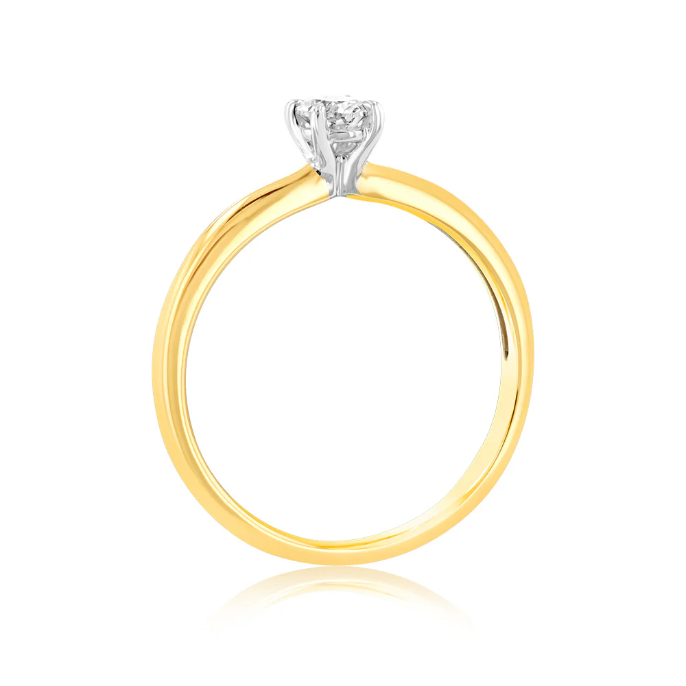 Luminesce Lab Grown 9ct Yellow Gold 1/4 Carat Oval Cut Solitaire Diamond Ring - Image 3
