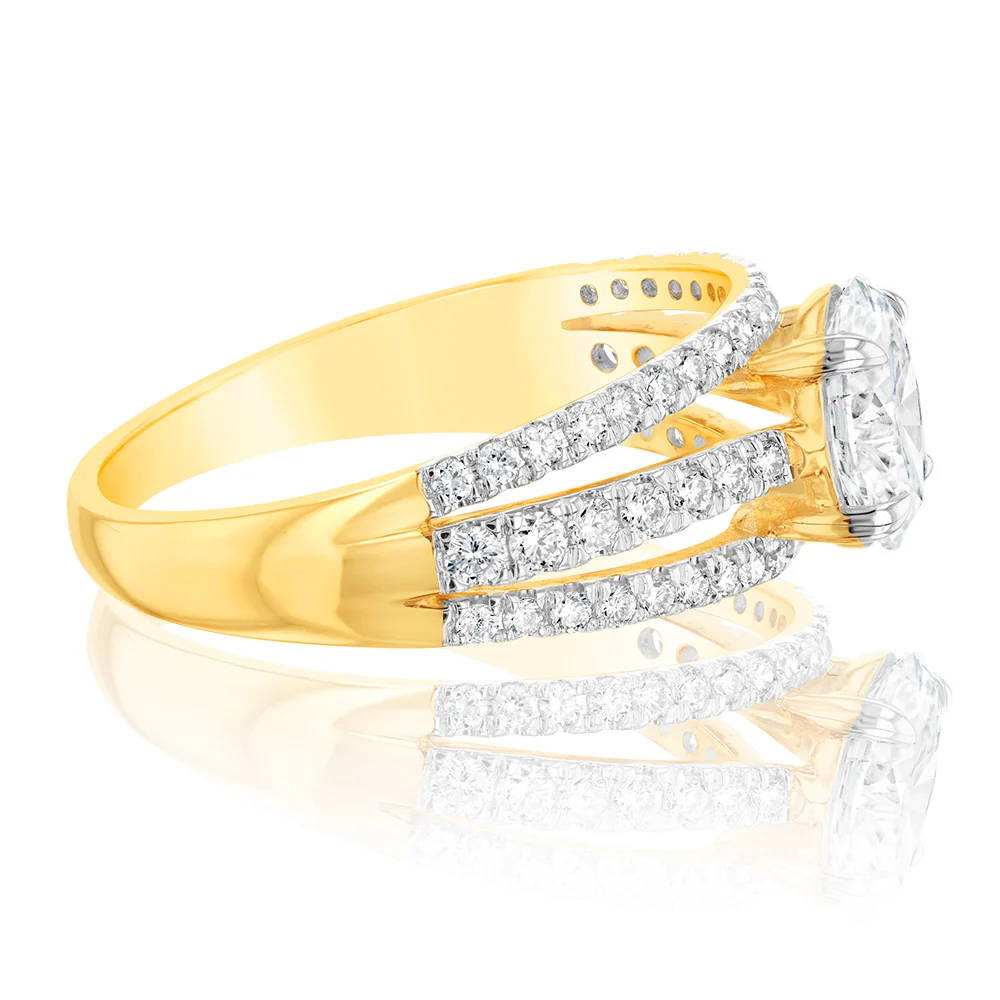 Luminesce Lab Grown 9ct Yellow Gold 1.5 Carat Diamond Solitaire Fancy Ring - Image 2
