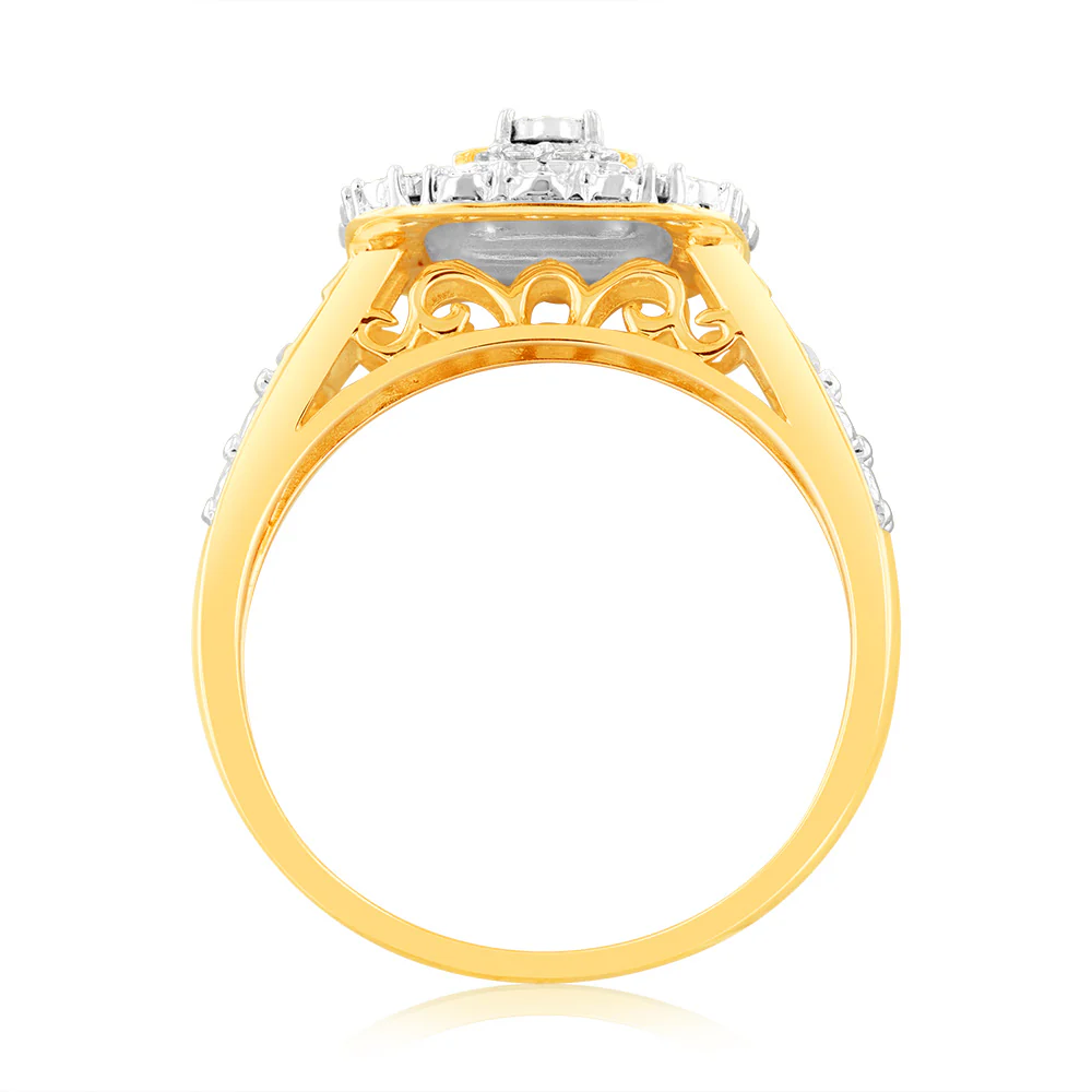 Luminesce Lab Grown 9ct Yellow Gold 1/6 Carat Diamond Ring - Image 3