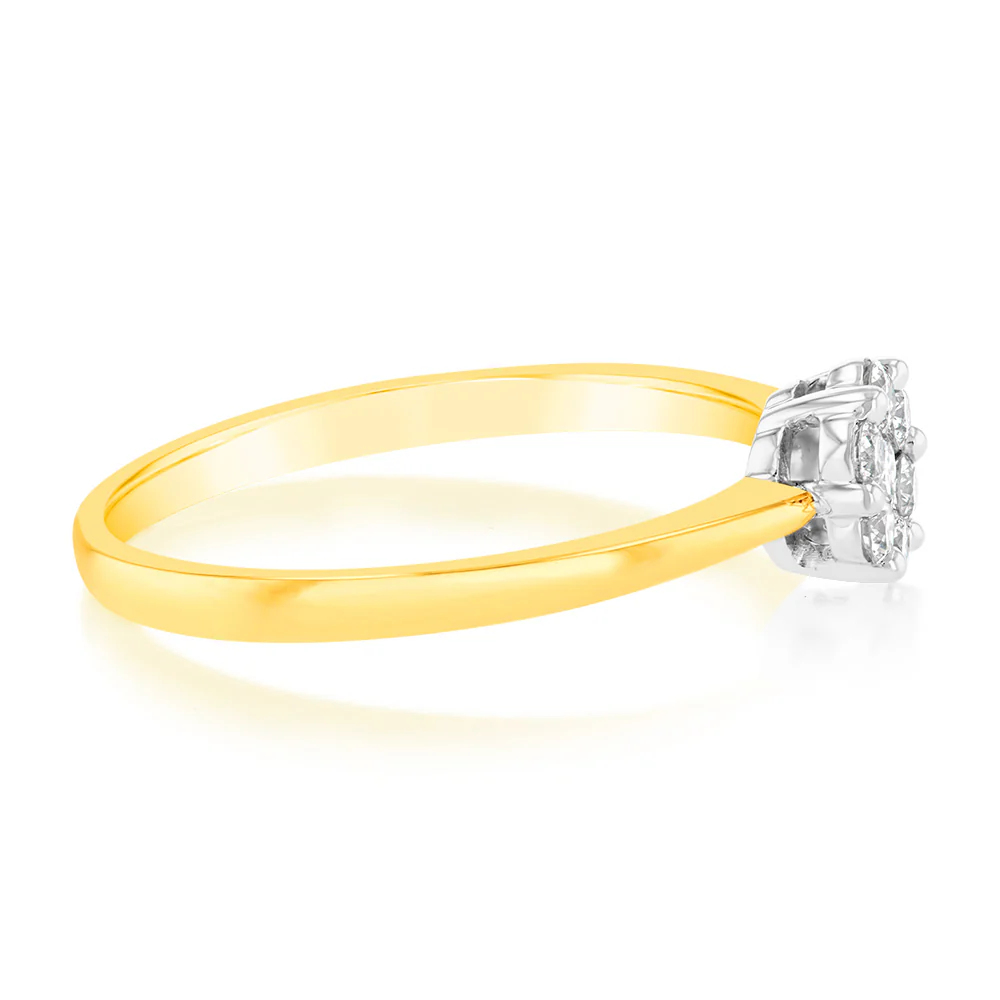 Luminesce Lab Grown 9ct Yellow Gold 1/6 Carat Diamond Solitaire Fancy Ring - Image 4