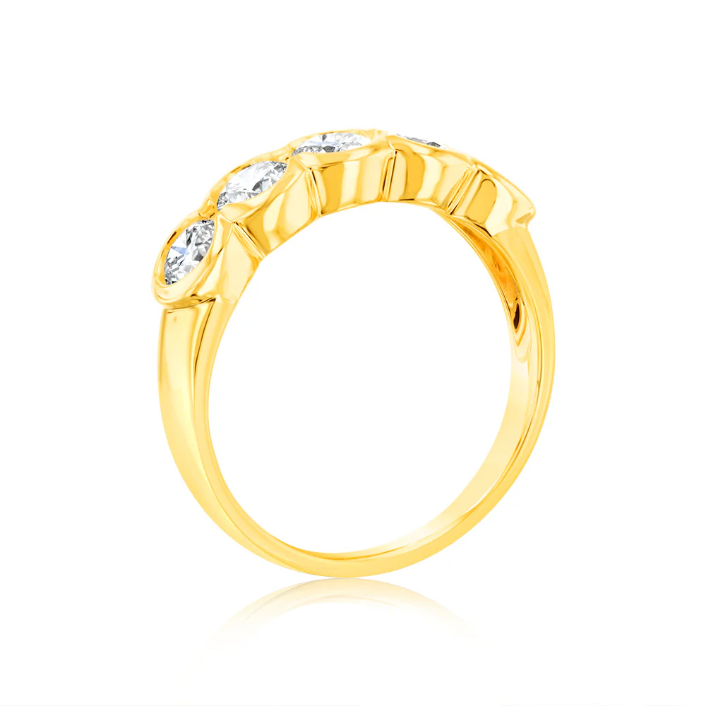 Luminesce Lab Grown 9ct Yellow Gold 1 Carat Diamond Eternity Ring - Image 3