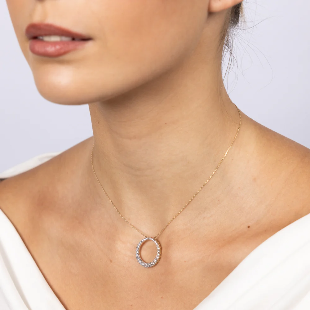 Luminesce Lab Grown 9ct Yellow Gold 1 Carat Diamond Life of Circle Pendant - Image 2