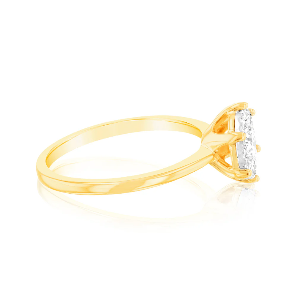 Luminesce Lab Grown 9ct Yellow Gold "2.25 Carat Look" 1/2 Carat Diamond Ring - Image 2