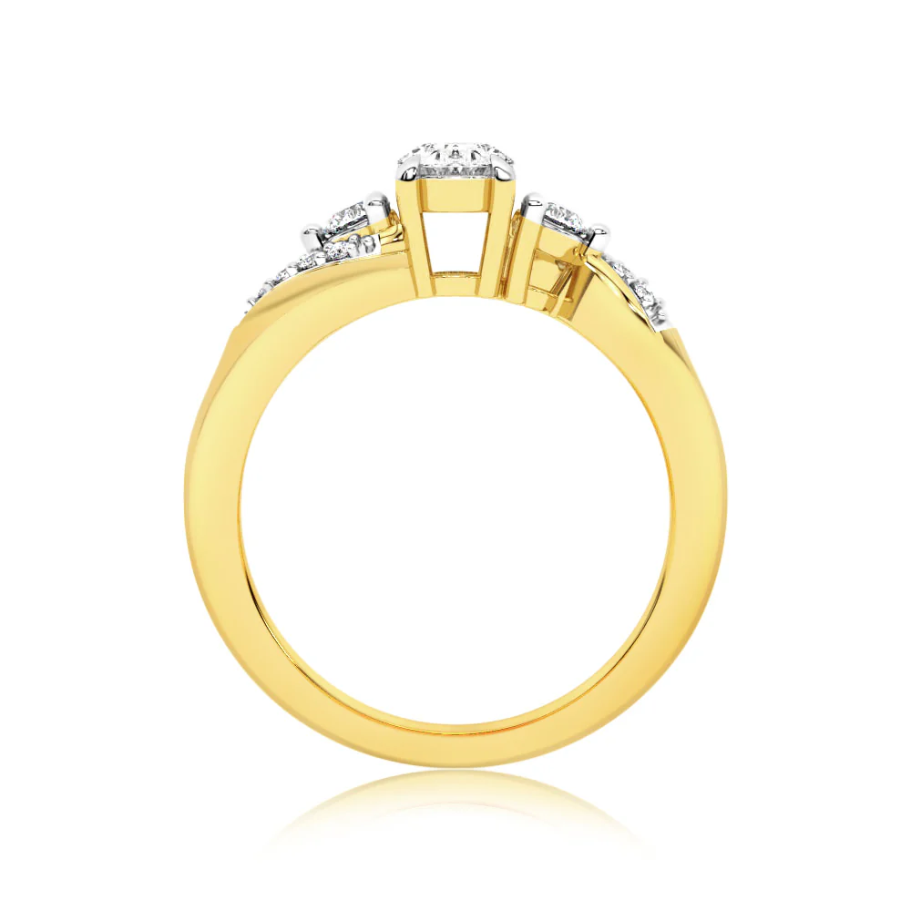 Luminesce Lab Grown 9ct Yellow Gold 3/4 Carat Diamond Solitaire Fancy Ring - Image 2