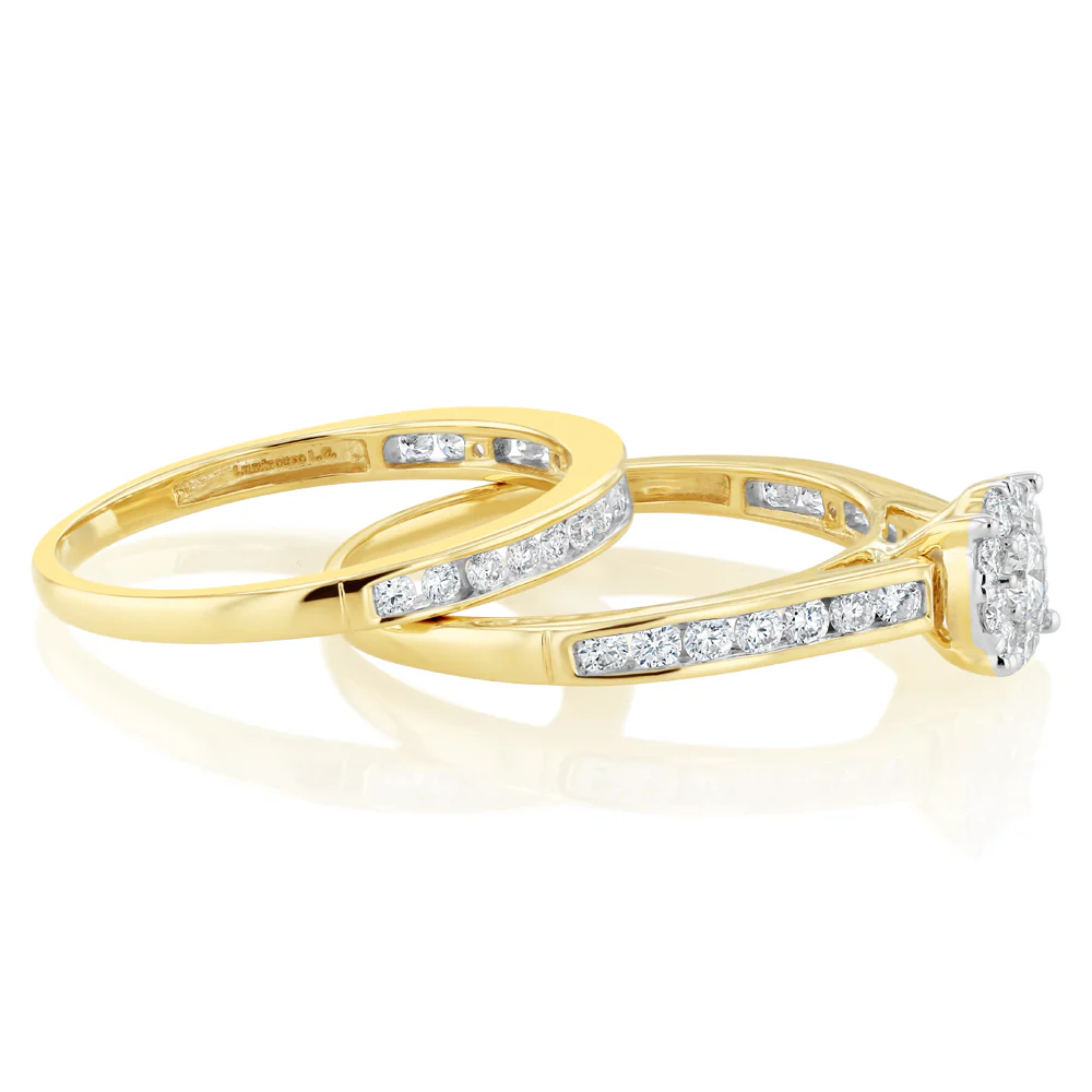 Luminesce Lab Grown 9ct Yellow Gold Bridal Set in 1 Carat Diamond - Image 2