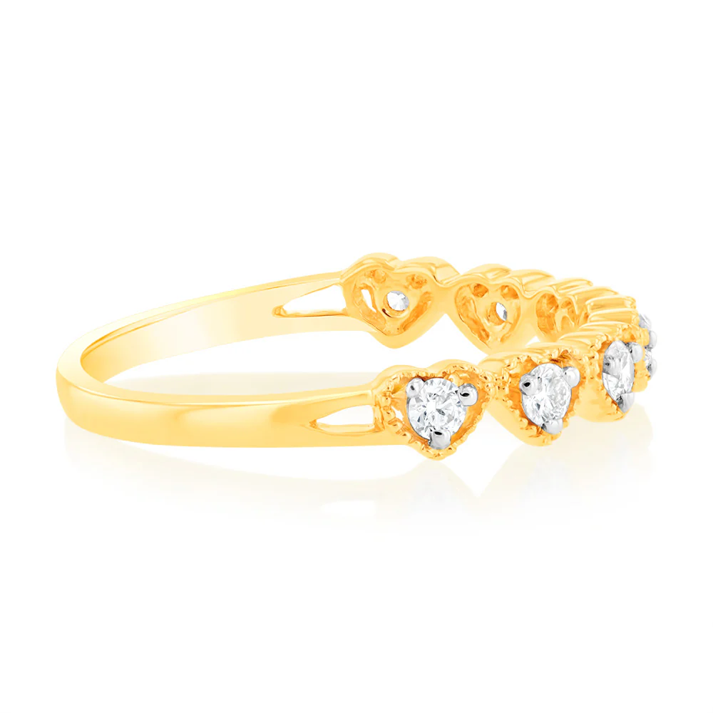 Luminesce Lab Grown 9ct Yellow Gold Heart Diamond Ring - Image 3