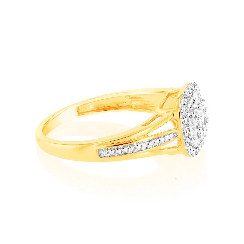 Luminesce Lab Grown 9ct Yellow Gold Ring in 35 diamonds - Image 2