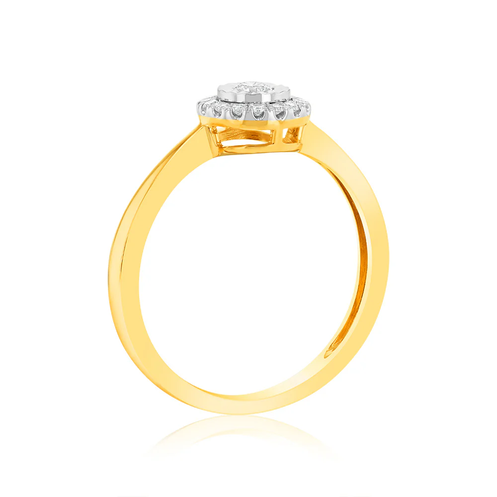 Luminesce Lab Grown 9ct Yellow Gold Solitaire Plain 1/6 Carat Diamond Ring - Image 3