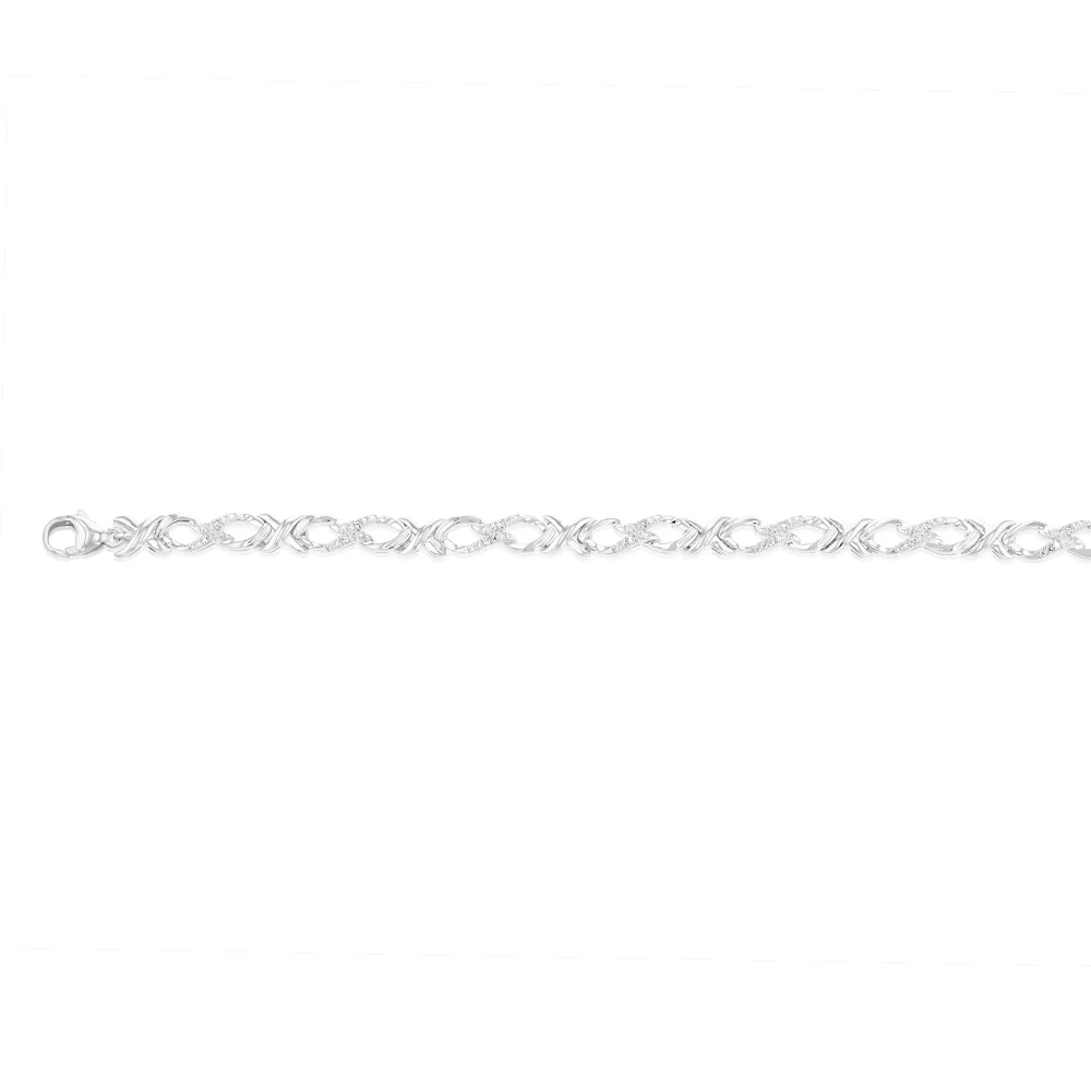 Luminesce Lab Grown Brilliant Cut Bezel Shape 0.09Ct Diamond Bracelet in Sterling Silver - Image 2