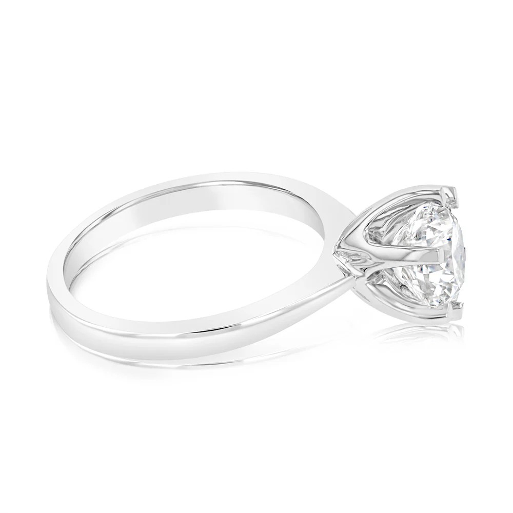 Luminesce Lab Grown Certified 2 Carat Solitaire Ring in 18ct White Gold - Image 3