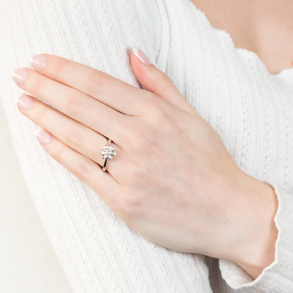 Luminesce Lab Grown Certified 2 Carat Solitaire Ring in 18ct White Gold - Image 4
