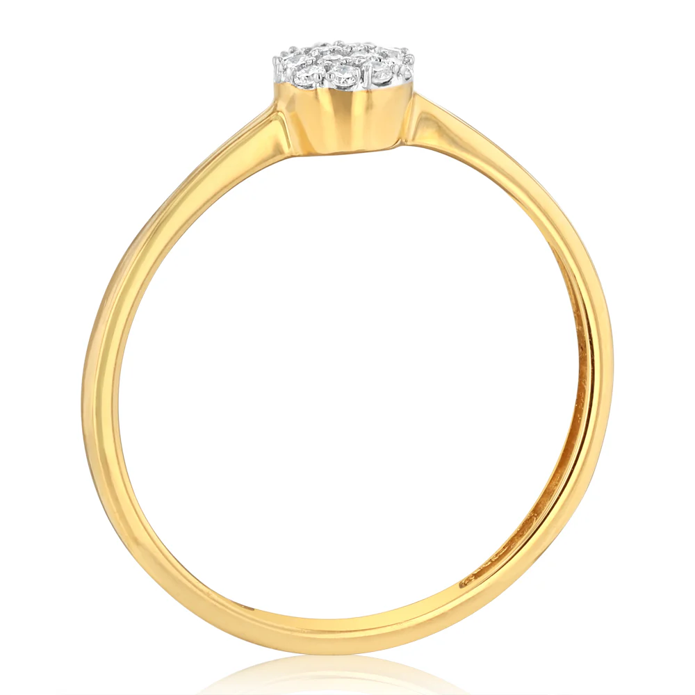 Luminesce Lab Grown Cluster Diamond Ring in 9ct Yellow Gold - Image 3
