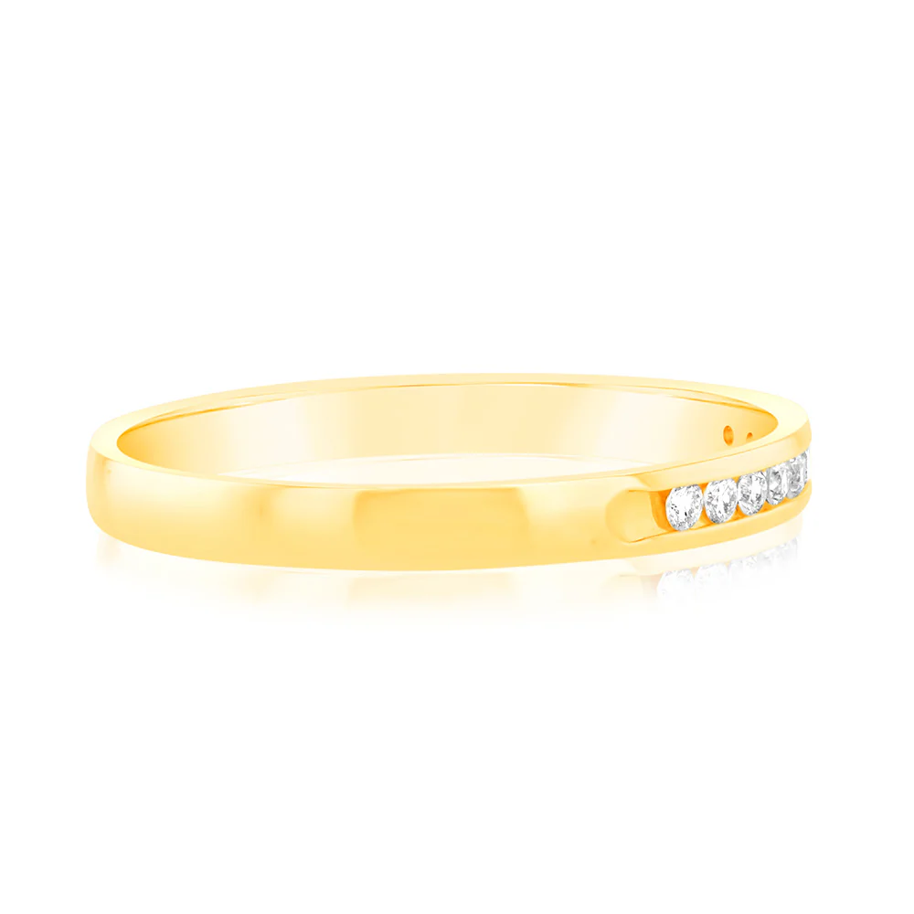 Luminesce Lab Grown Diamond 1/10 Carat Eternity Ring in 9ct Yellow Gold - Image 2