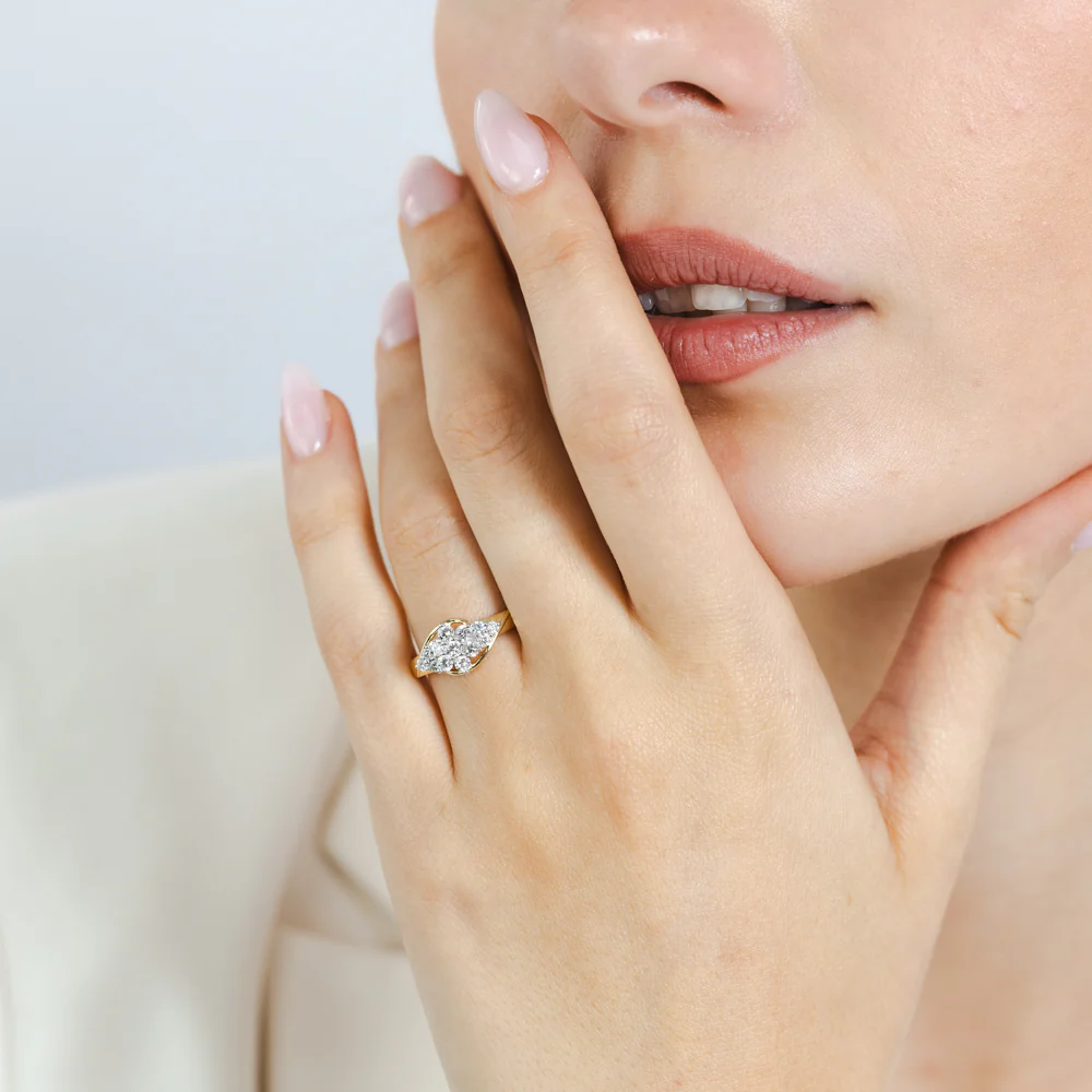 Luminesce Lab Grown Diamond 1/2 Carat Cluster Diamond Ring in 9ct Yellow Gold - Image 3