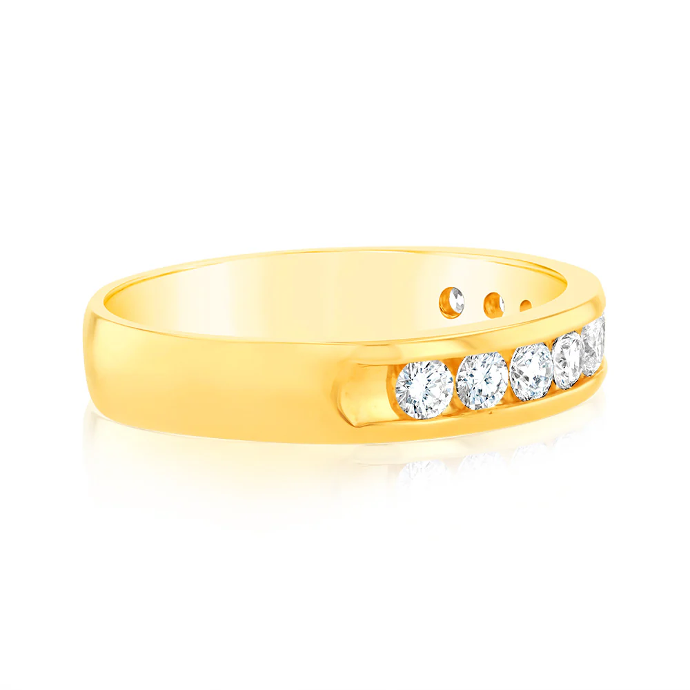 Luminesce Lab Grown Diamond 1/2 Carat Eternity Ring in 9ct Yellow Gold - Image 6