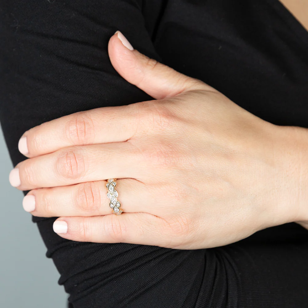 Luminesce Lab Grown Diamond 1/2 Carat Infinity Dress Ring in 9ct Yellow Gold - Image 3