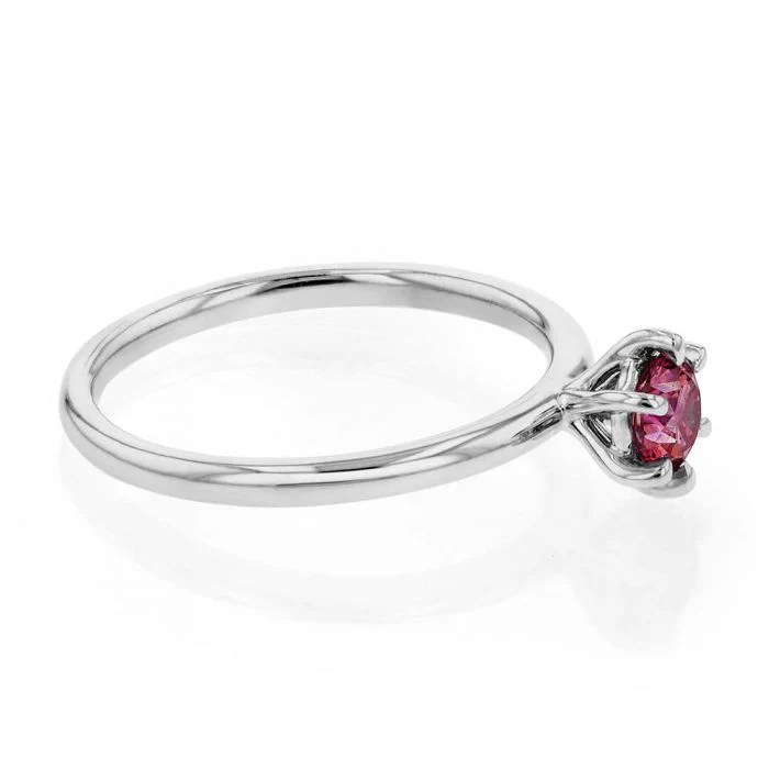 Luminesce Lab Grown Diamond 1/2 Carat Pink/Purple 8Claw Solitaire 18W Size M - Image 2