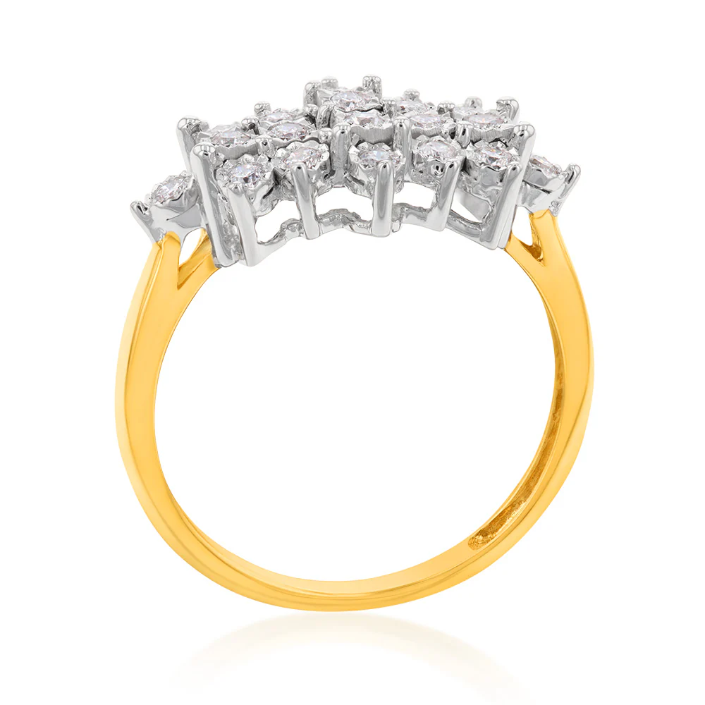 Luminesce Lab Grown Diamond 1/4 Carat Dress Ring in 9ct Yellow Gold - Image 2