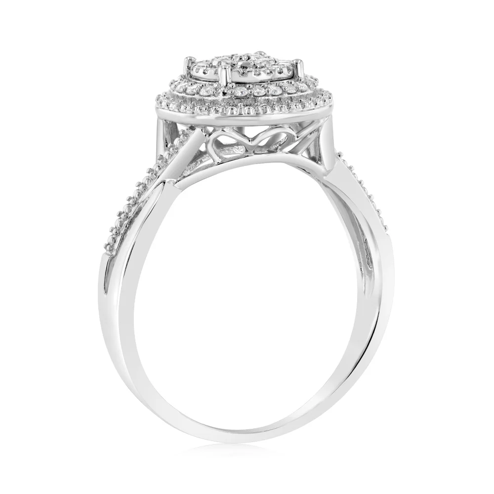 Luminesce Lab Grown Diamond 1/4 Carat Dress Ring in Sterling Silver - Image 3