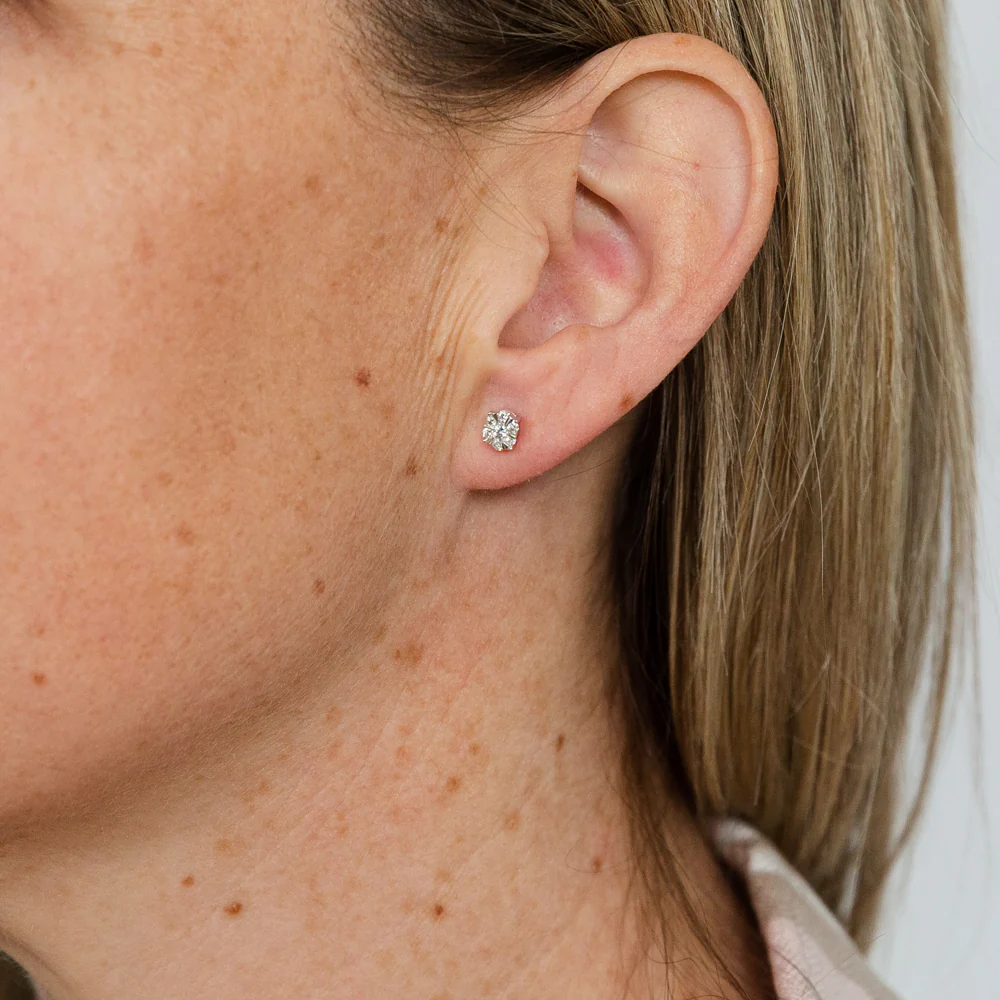 Luminesce Lab Grown Diamond 1/4 Carat Stud Earrings in Sterling Silver - Image 2