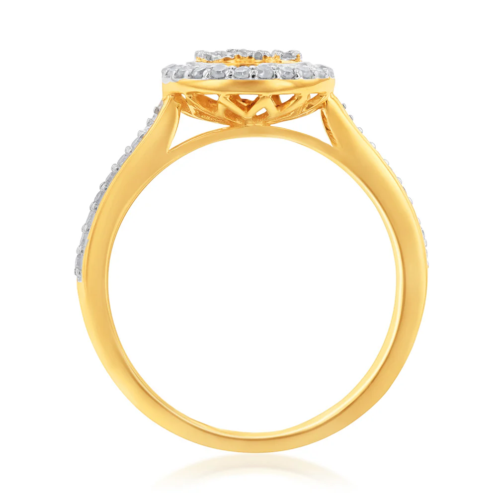Luminesce Lab Grown Diamond 1/5 Carat Dress Ring in 9ct Yellow Gold - Image 3