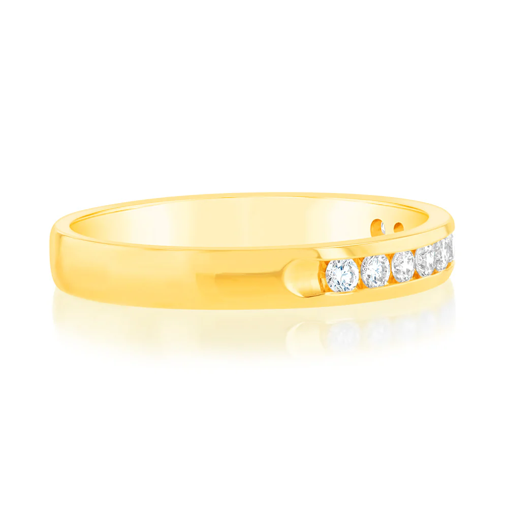 Luminesce Lab Grown Diamond 1/5 Carat Eternity Ring in 9ct Yellow Gold - Image 2