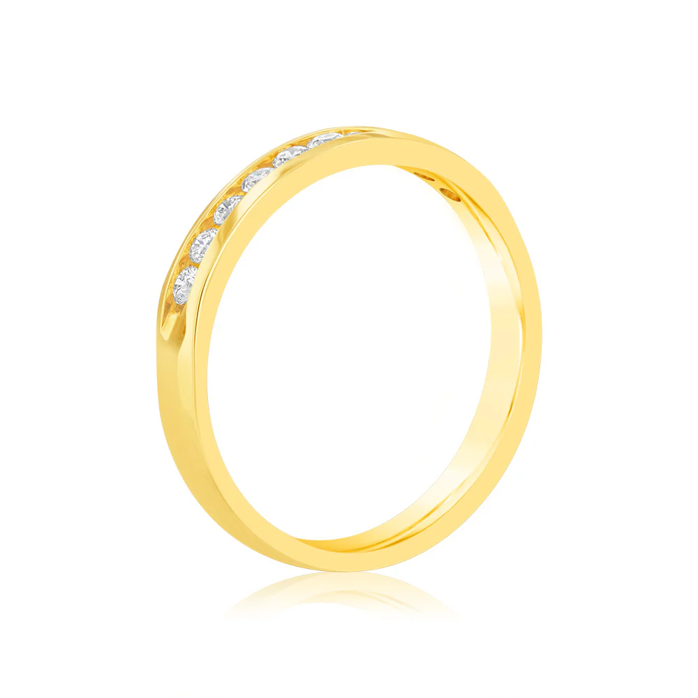 Luminesce Lab Grown Diamond 1/5 Carat Eternity Ring in 9ct Yellow Gold - Image 3