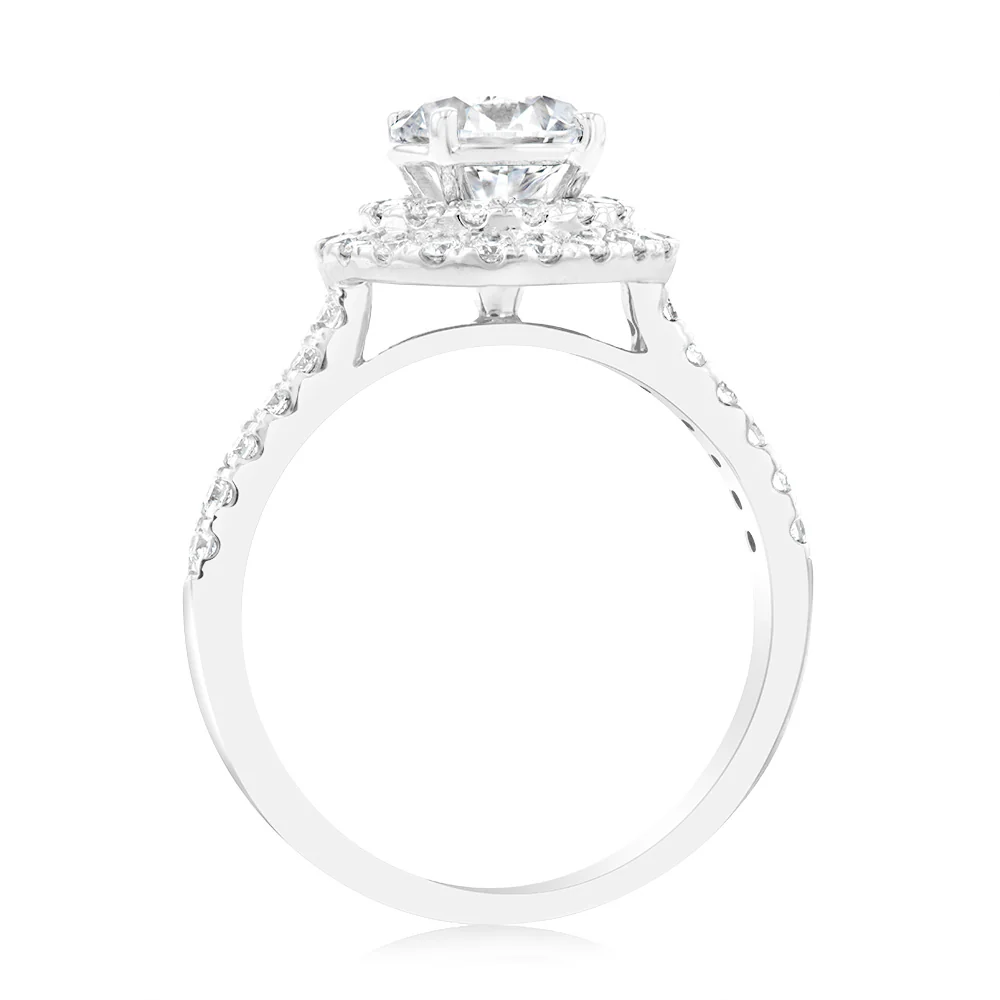 Luminesce Lab Grown Diamond 1.5 Carat Solitaire Fancy Ring in 9ct White Gold - Image 2
