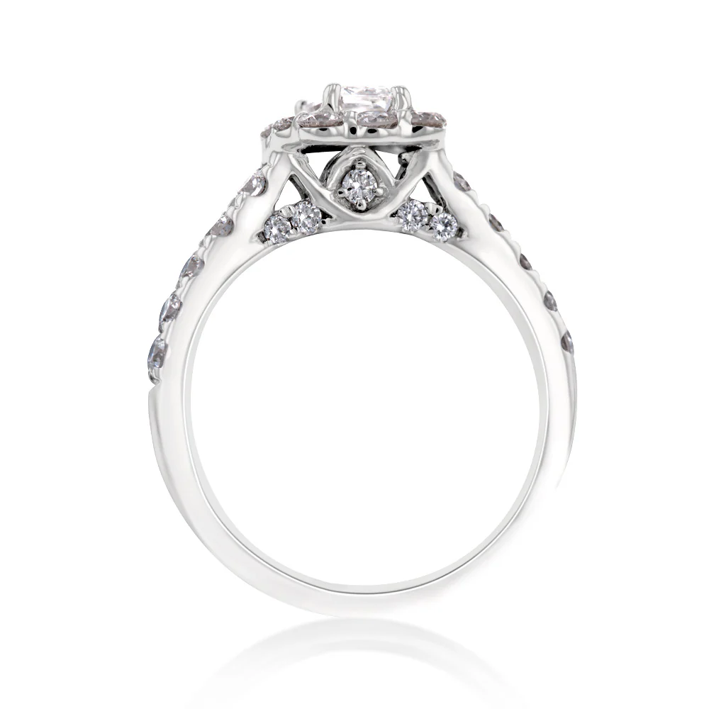 Luminesce Lab Grown Diamond 1.5Ct Bridal Set in Halo Design set in 14ct White Gold - Image 3