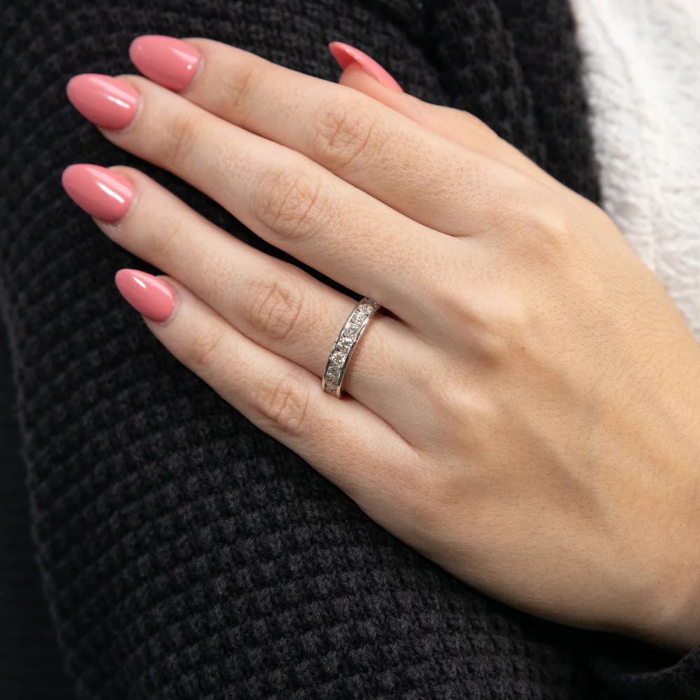 Luminesce Lab Grown Diamond 1 Carat Eternity Ring in 9ct White Gold - Image 2