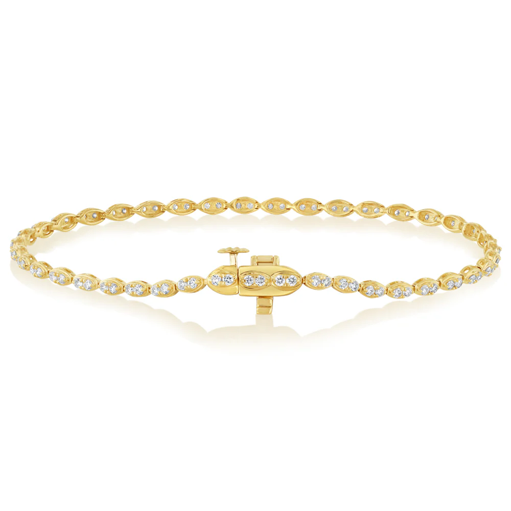 Luminesce Lab Grown Diamond 1 Carat Fancy Bracelet in 9ct Yellow Gold - Image 3