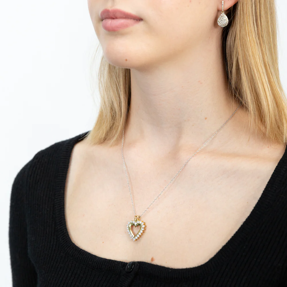 Luminesce Lab Grown Diamond 1 Carat Gold Plated Silver Heart Pendant - Image 2