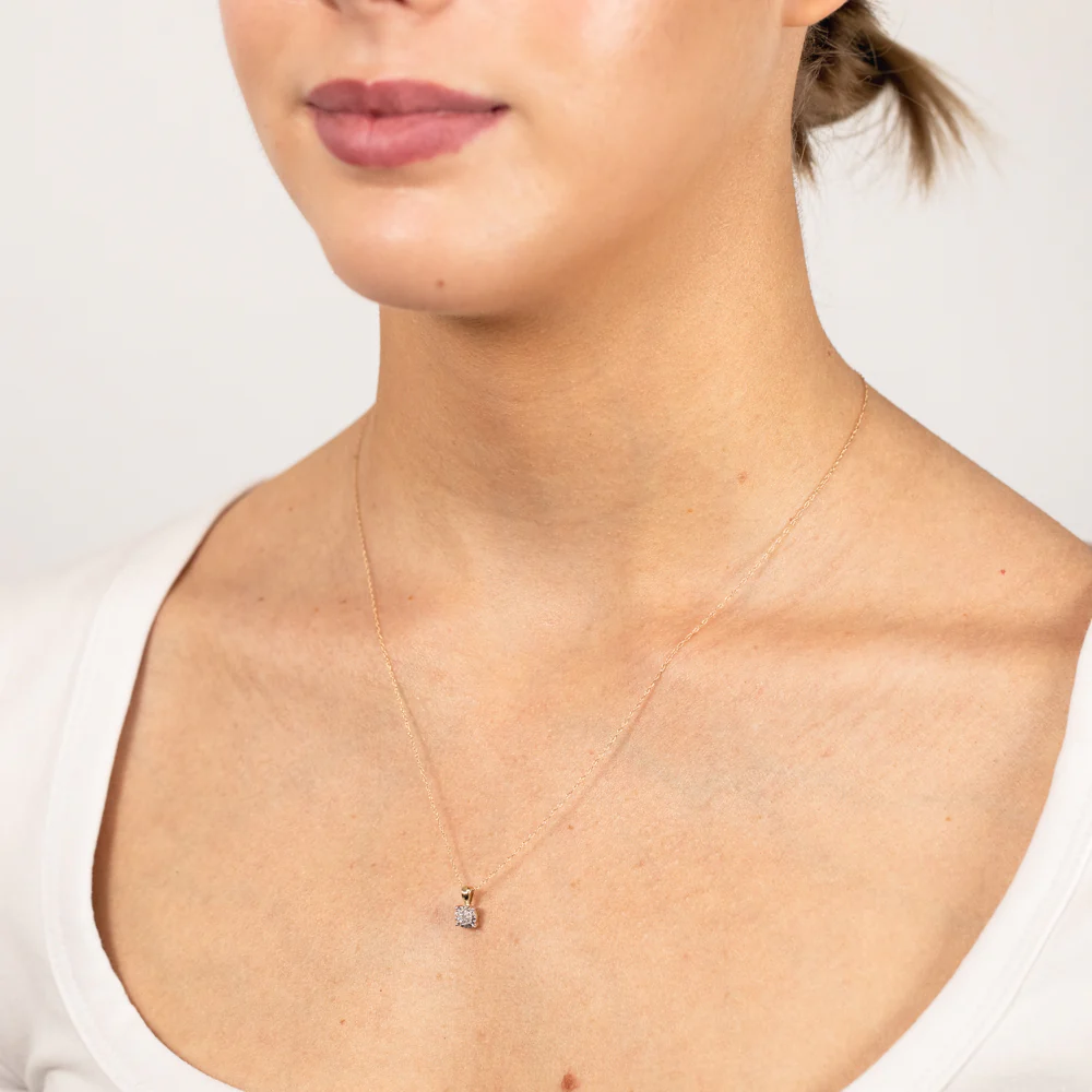 Luminesce Lab Grown Diamond 9ct Yellow Gold Claw Pendant - Image 2