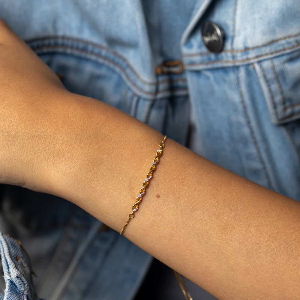 Luminesce Lab Grown Diamond Bolo Bracelet in Gold Plated Sterling Silver - Image 3