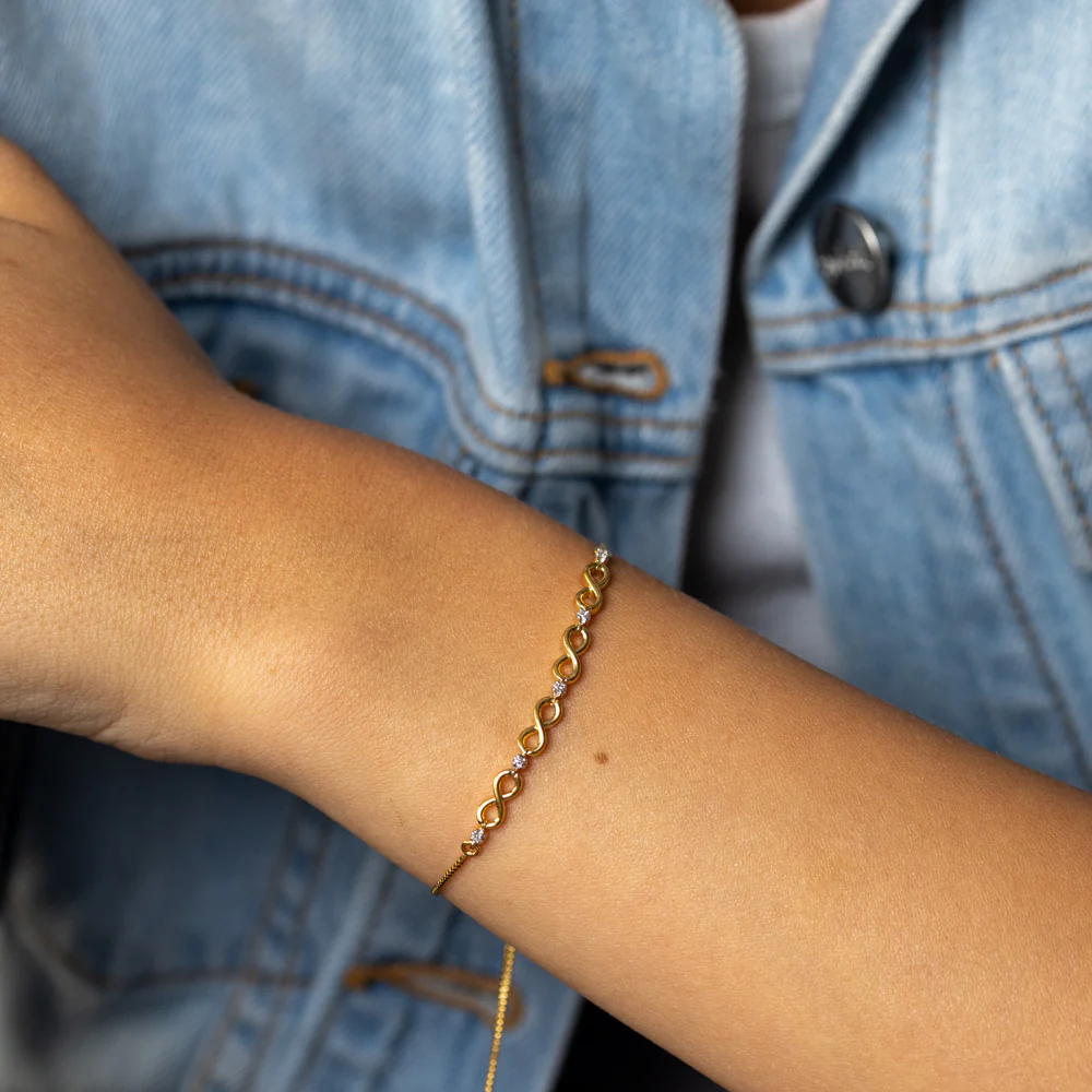 Luminesce Lab Grown Diamond Bolo Bracelet in Gold Plated Sterling Silver - Image 3