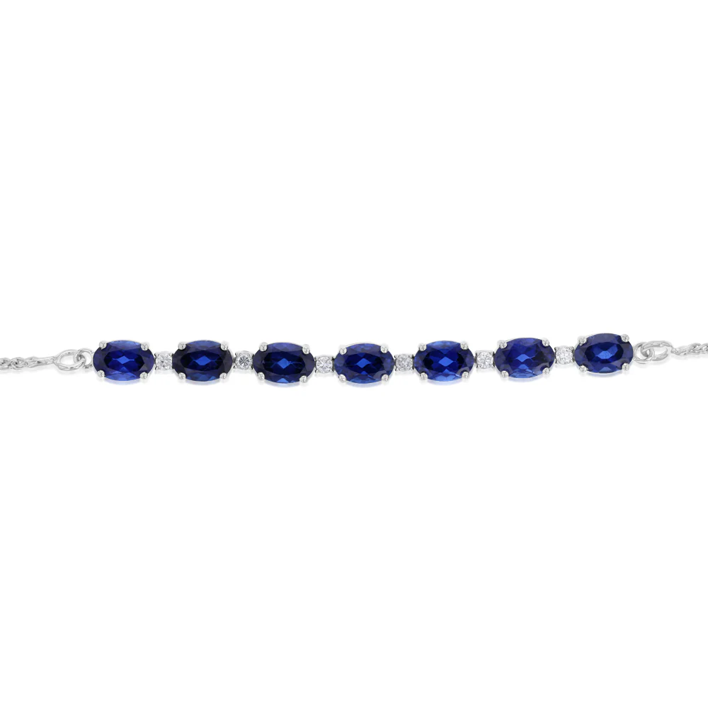 Luminesce Lab Grown Diamond & Created Sapphire 24cm Bolo Bracelet in Sterling Silver - Image 2