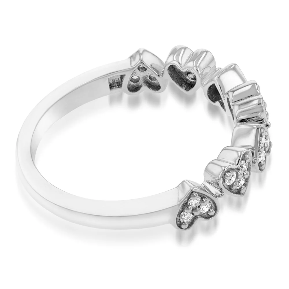 Luminesce Lab Grown Diamond Heart Ring in Silver - Image 2