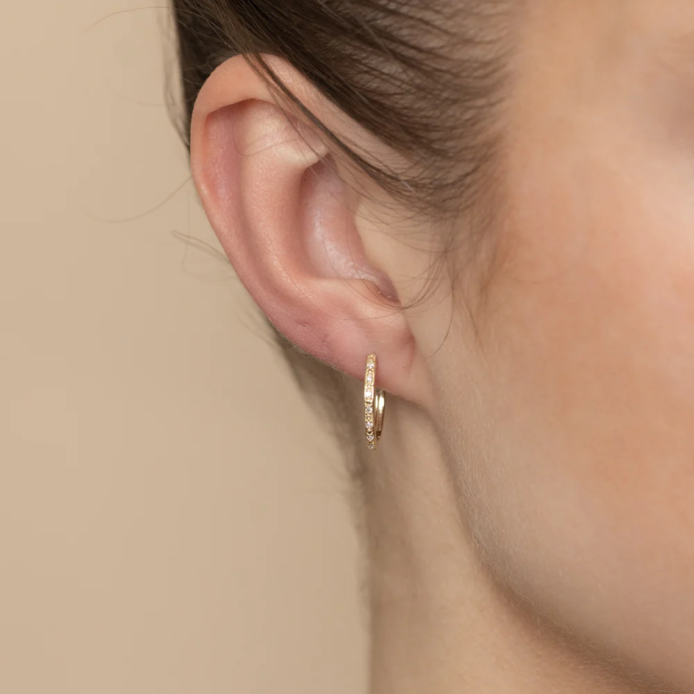 Luminesce Lab Grown Diamond Hoop Earring in 9ct Yellow Gold - Image 2