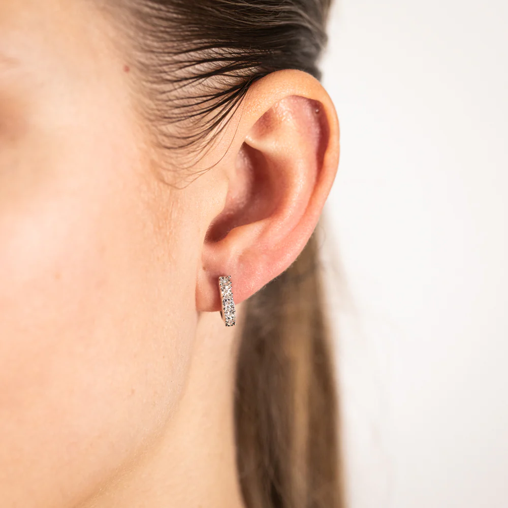 Luminesce Lab Grown Diamond Hoop Earrings in 9ct White Gold - Image 2