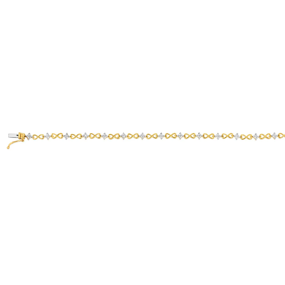 Luminesce Lab Grown Diamond infinity Bracelet in 9ct Yellow Gold - Image 2