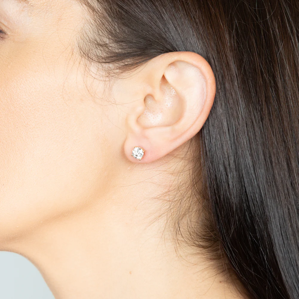 Luminesce Lab Grown Diamond TW=1.5 Carat Solitaire Stud Earrings in 14ct Yellow Gold - Image 2
