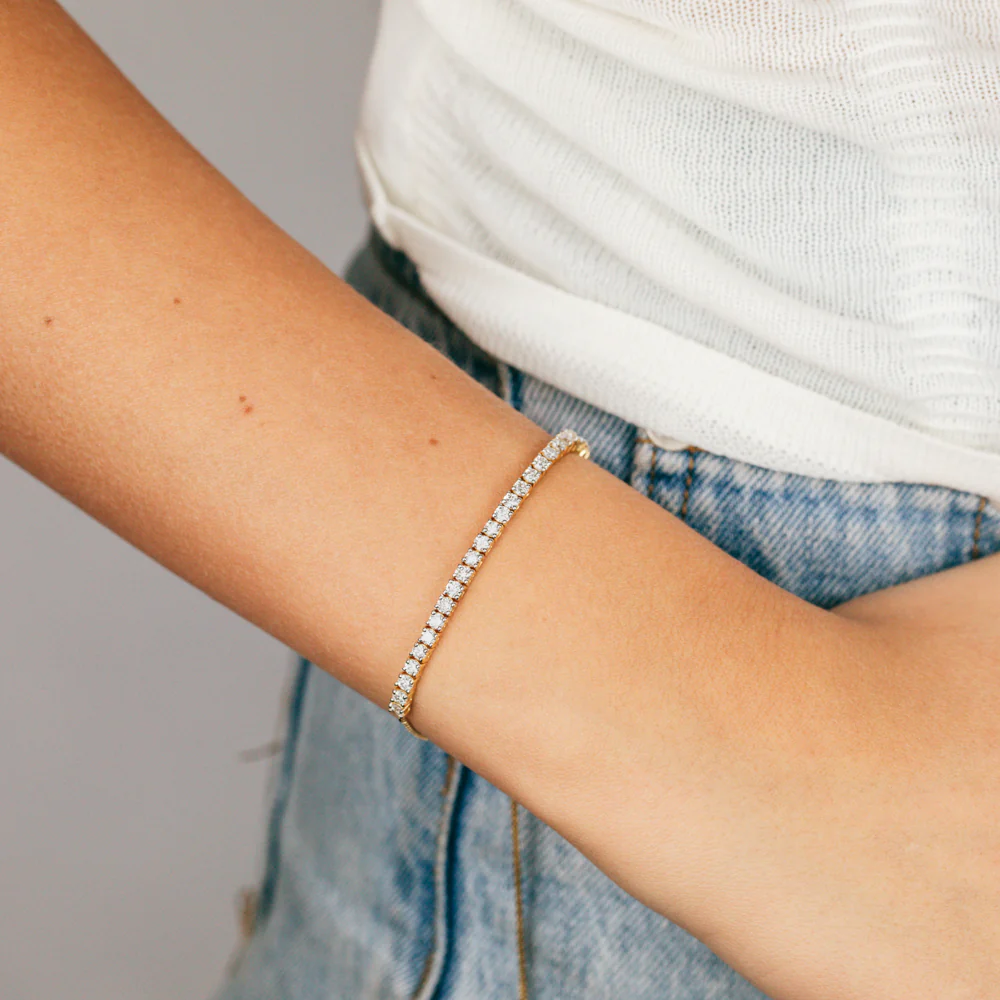 Luminesce Lab Grown Gold Plated Sterling Silver 1.90 Carat Diamond Bracelet - Image 2