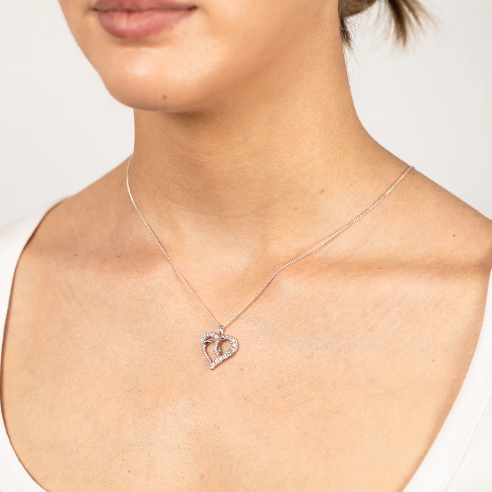 Luminesce Lab Grown Heart Shaped 0.14Ct Diamond Pendant in Sterling Silver - Image 2