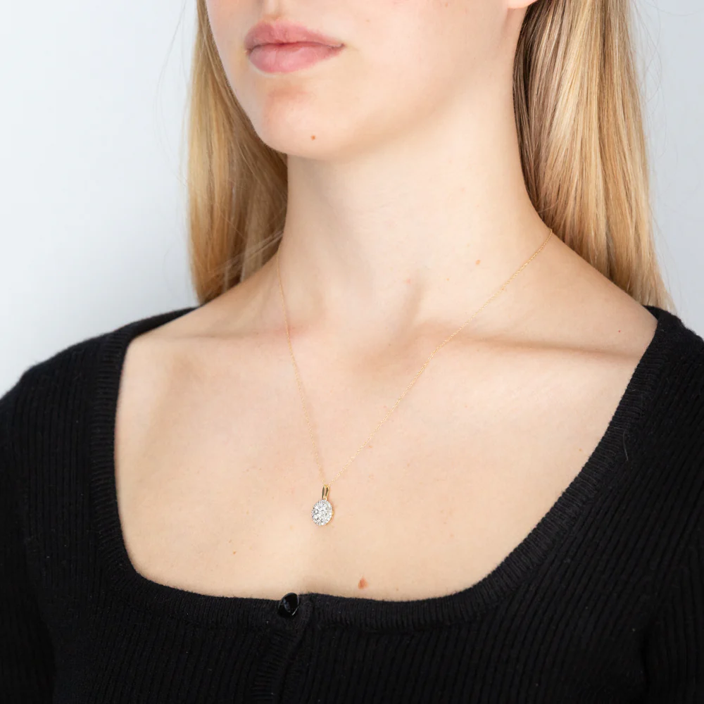 Luminesce Lab Grown Oval Diamond Pendant in 9ct Yellow Gold - Image 2