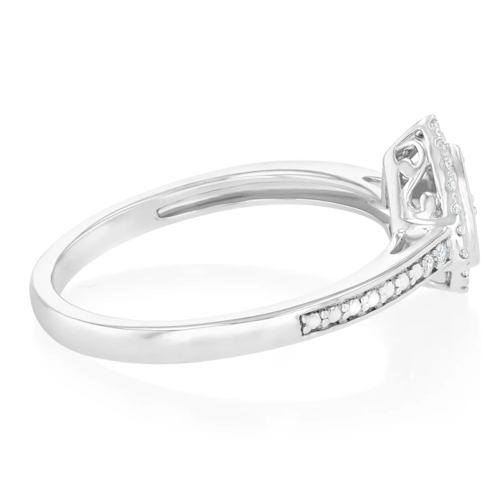 Luminesce Lab Grown Pear Shaper 0.17Ct Diamond Ring in Sterling Silver - Image 2