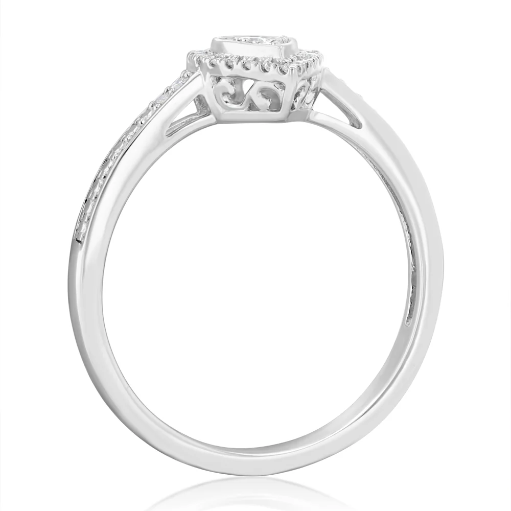 Luminesce Lab Grown Pear Shaper 0.17Ct Diamond Ring in Sterling Silver - Image 3