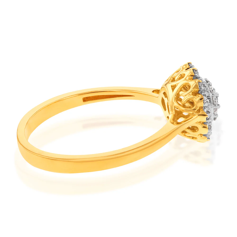 Luminesce Lab Grown Ring 9ct Yellow Gold - Image 2