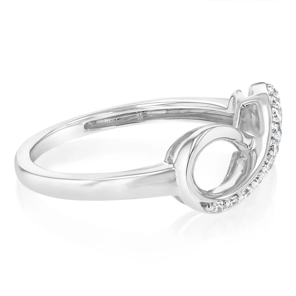 Luminesce Lab Grown Sterling Silver 0.10 Carat Diamond Infinity Ring - Image 2