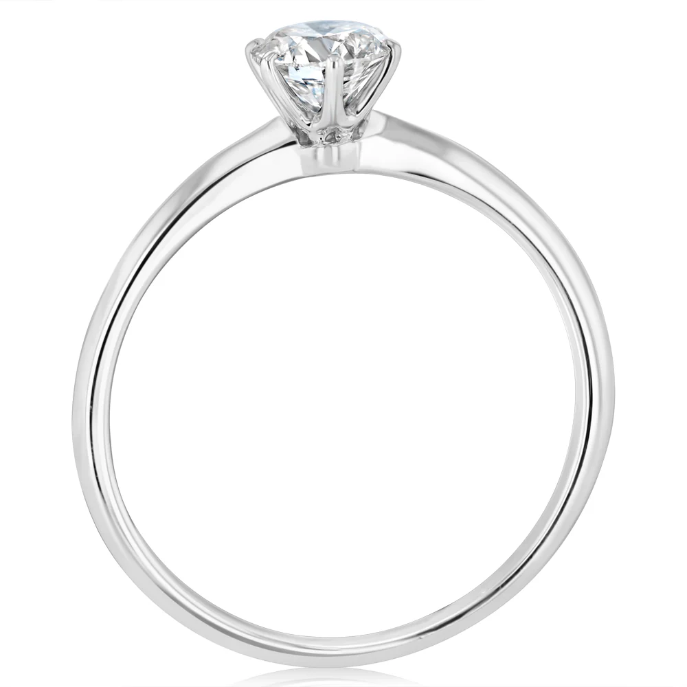 Luminesce Lab Grown Sterling Silver 1/2 Carat Diamond Solitaire Ring - Image 3