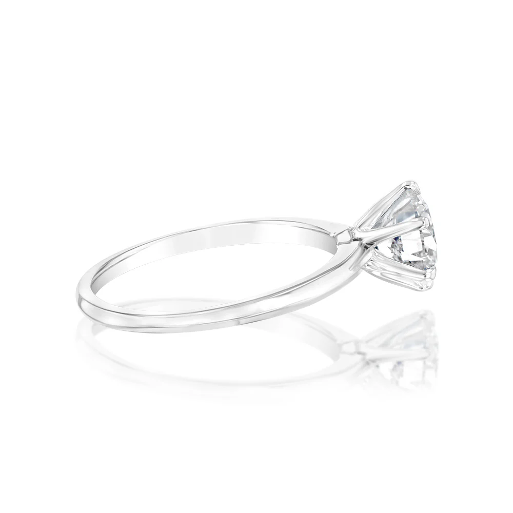 Luminesce Lab Grown Sterling Silver 2 Carat Diamond Solitaire Ring - Image 2